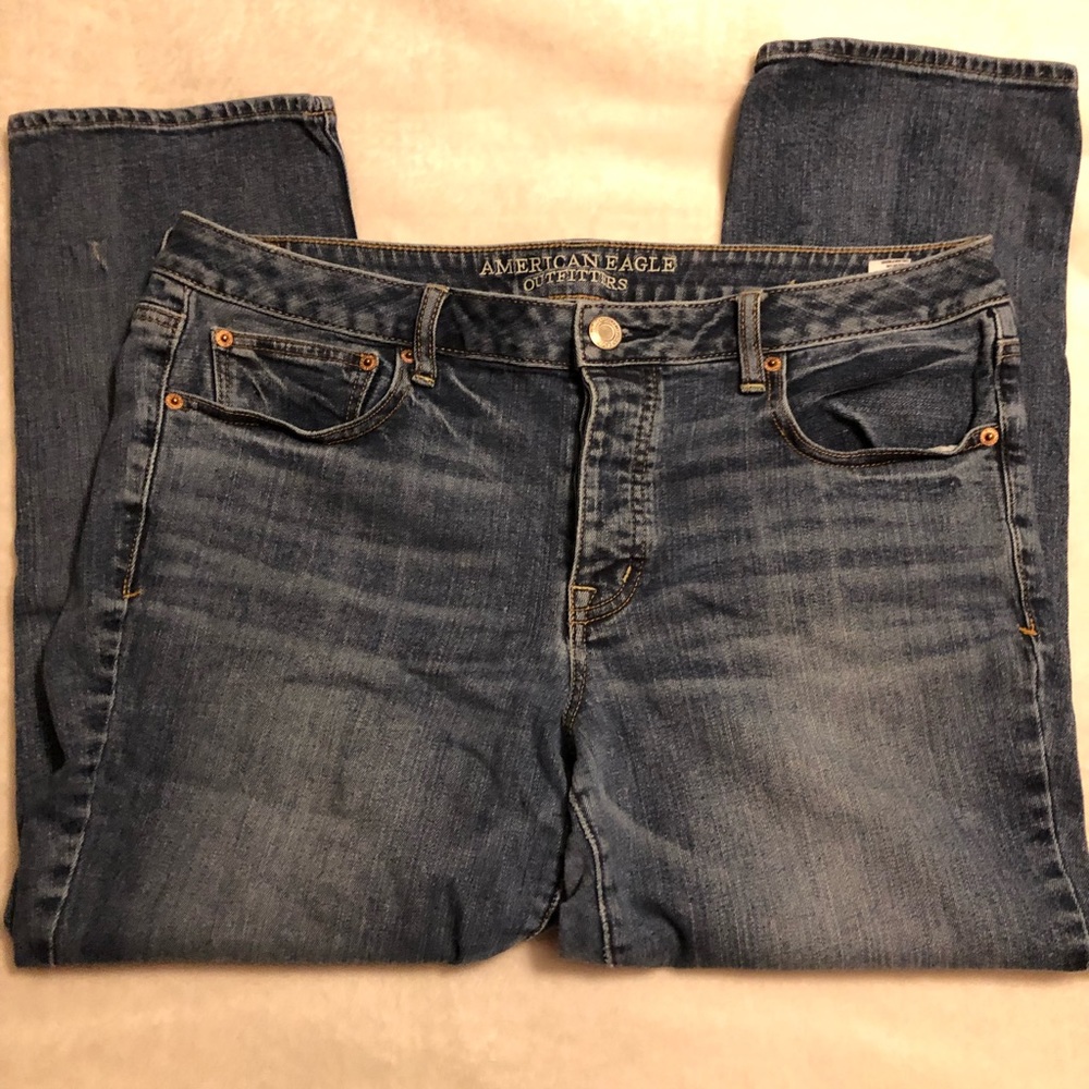 American Eagle Boy Crop Stretch jeans size 14,